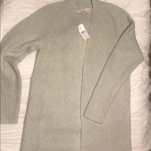LOFT mint green sweater cardigan
